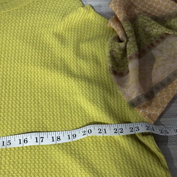 Blu Pepper Yellow Embroidered Blouse Long Sleeve  Size Large - Picture 7 of 8